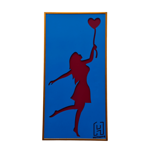 Blue and Red Love Girl wall hanging Scenery By Hutarts