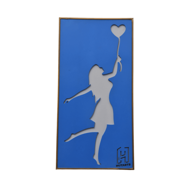 Blue and White Love Girl wall hanging Scenery By Hutarts