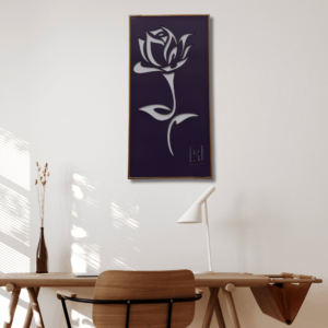 White and Purple rose wall hanging Scenery By Hutarts